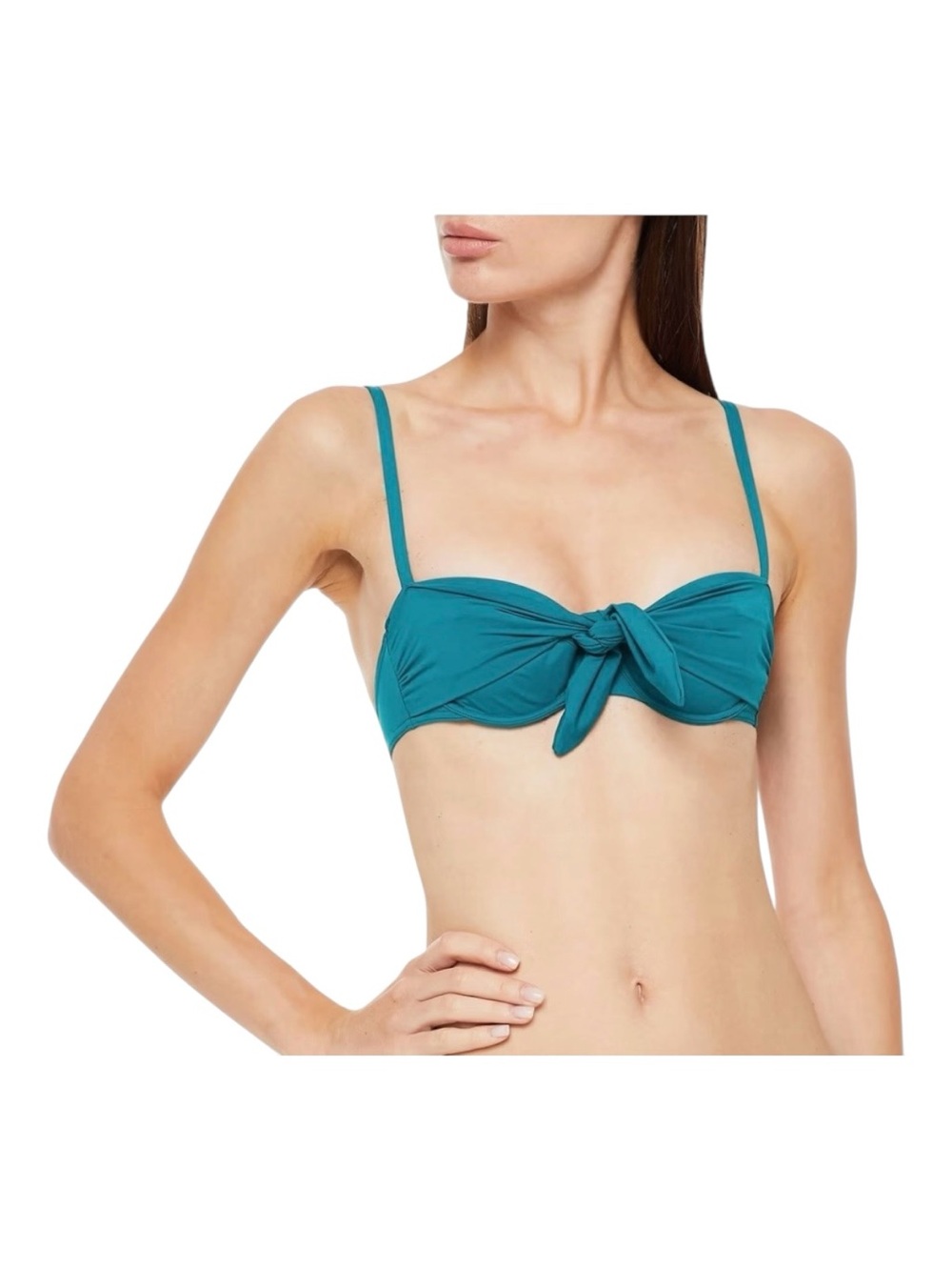 Maison Lejaby - Norma Jeane knotted bikini top - vert mustang NWT